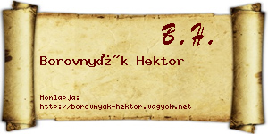 Borovnyák Hektor névjegykártya